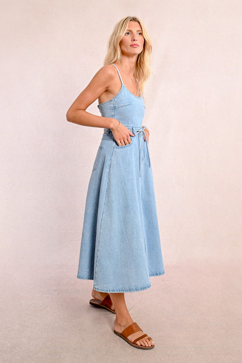 Long denim dress