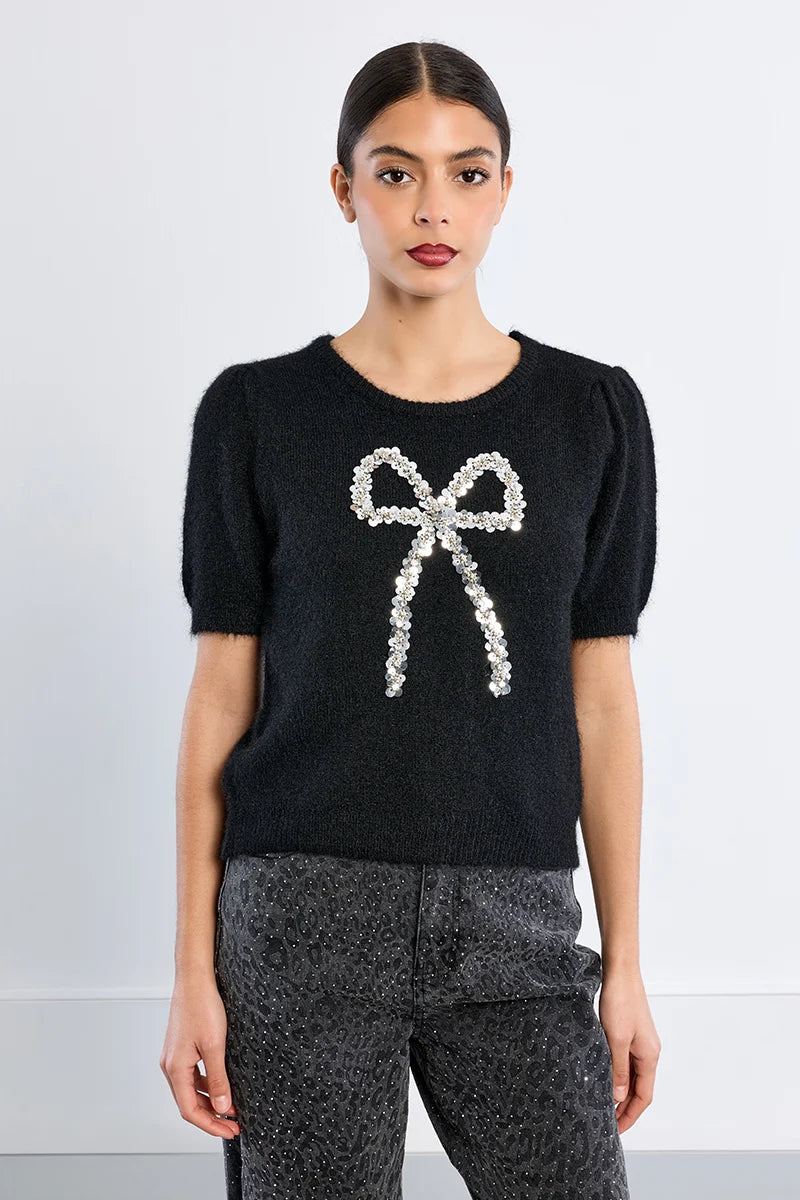 Sequin Bow Sweater