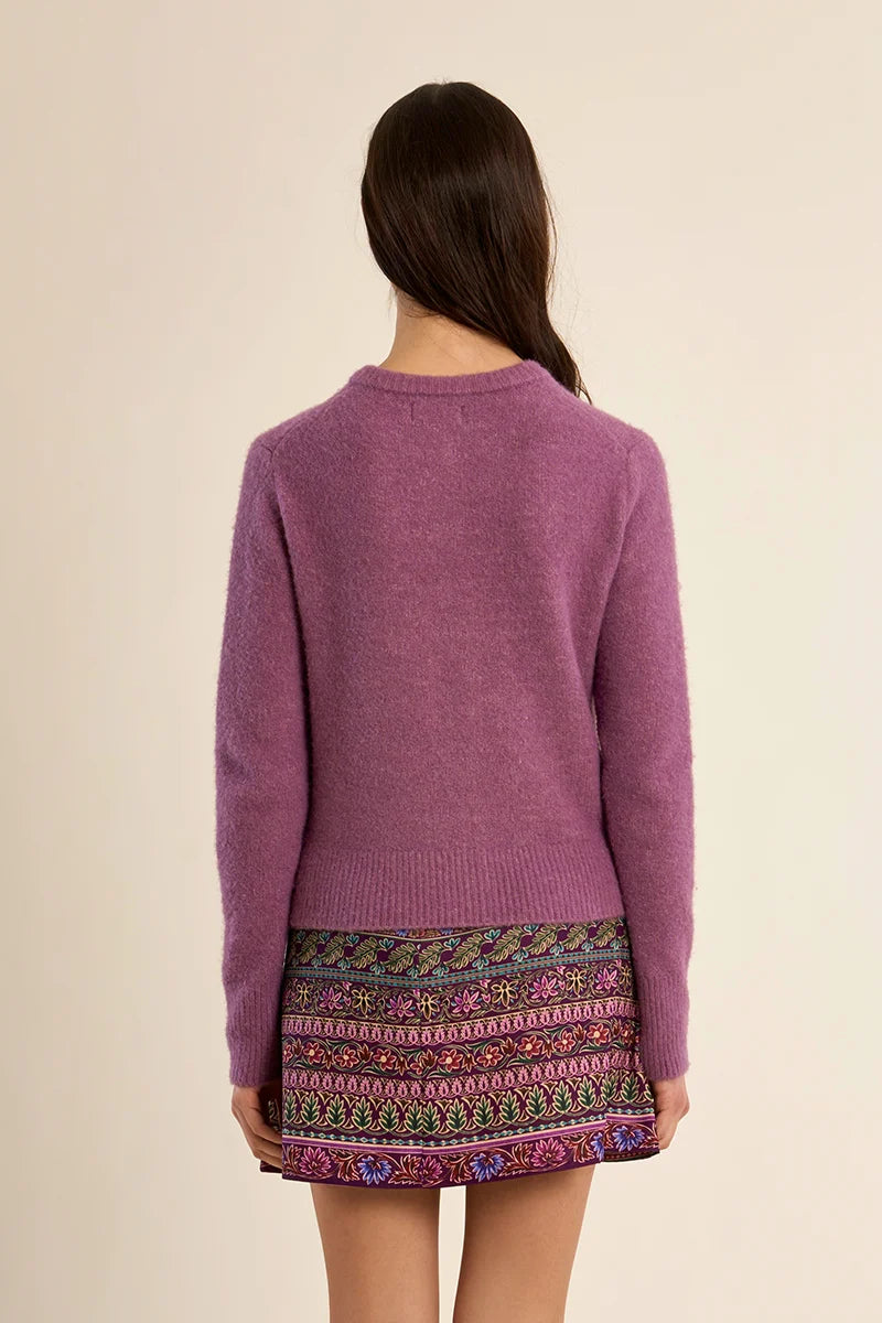 Buttoned cardigan- Mauve