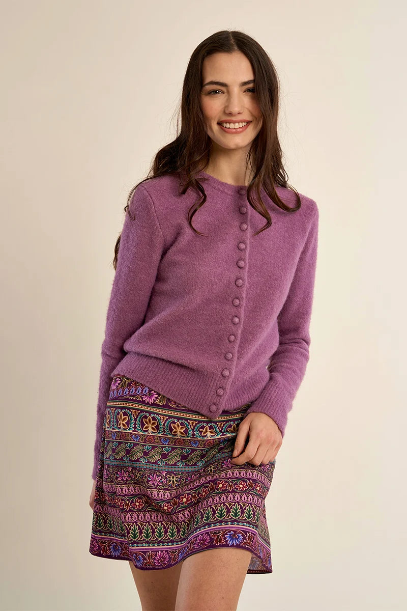 Buttoned cardigan- Mauve