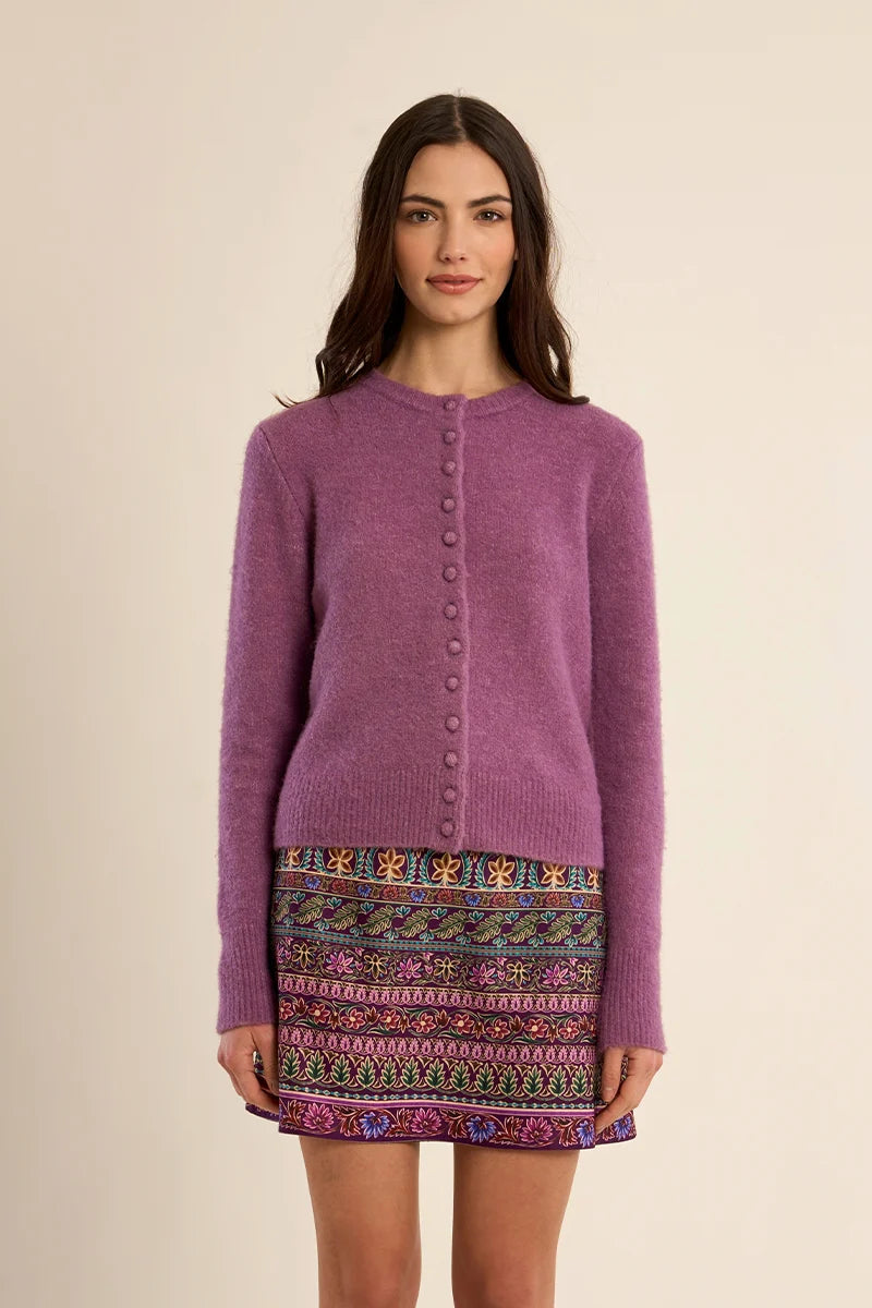 Buttoned cardigan- Mauve
