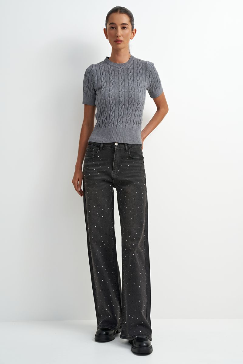 Astrid Short Sleeve Knit Sweater