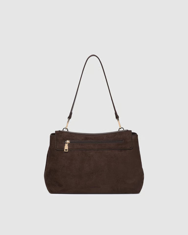 Arden Suede Shoulder Bag (Chocolate)