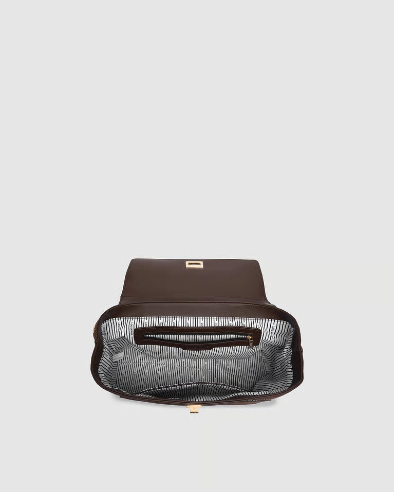 Arden Suede Shoulder Bag (Chocolate)