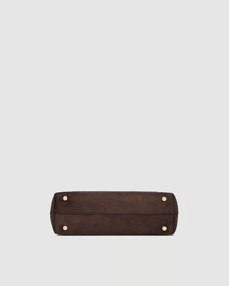Arden Suede Shoulder Bag (Chocolate)