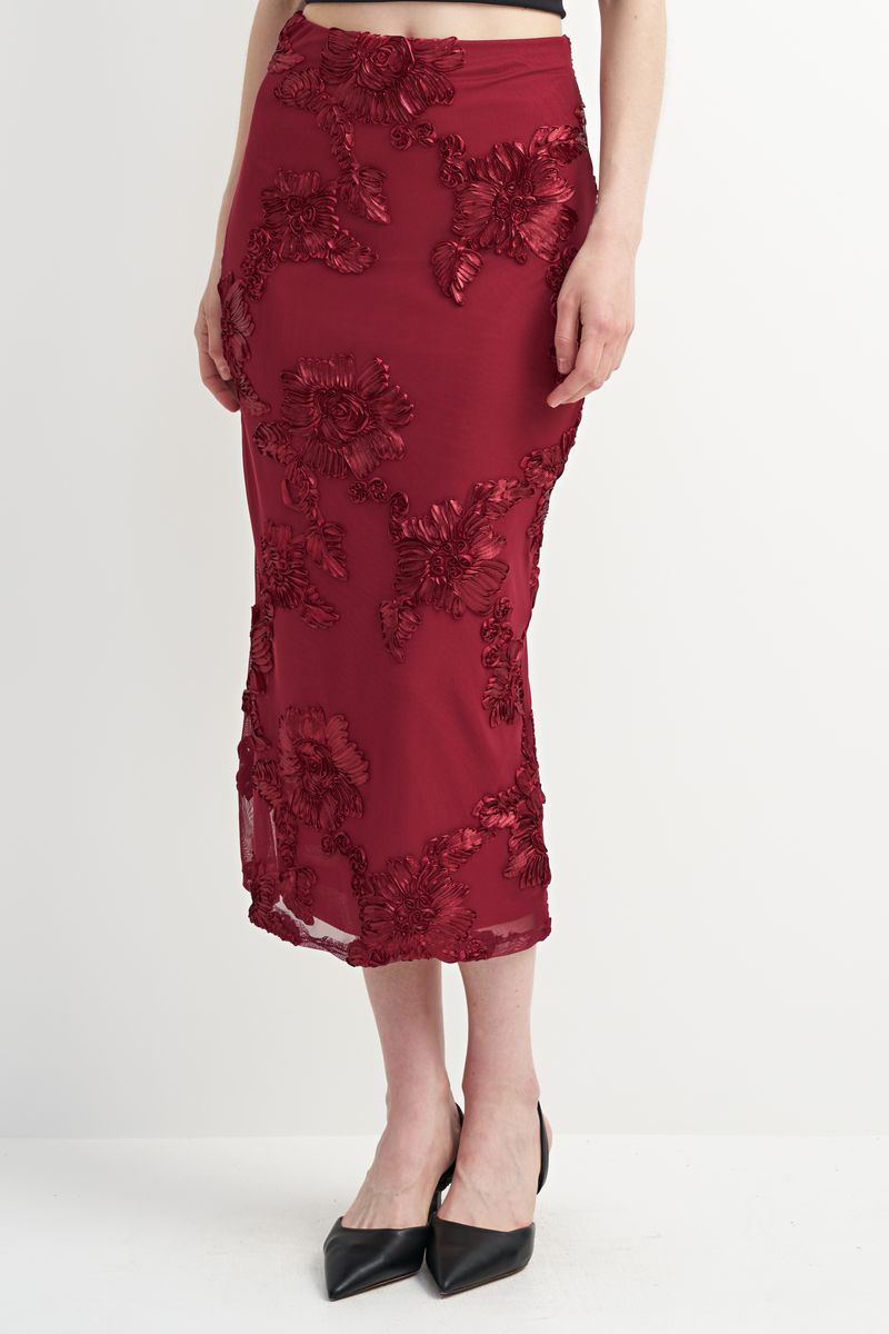 Midi Skirt -Red